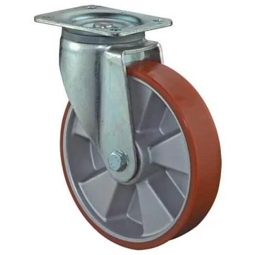 Beálló szállítógörgő, alumínium felni, poliuretán futófelület, átm. 200 mm, teherbírás 800 kg