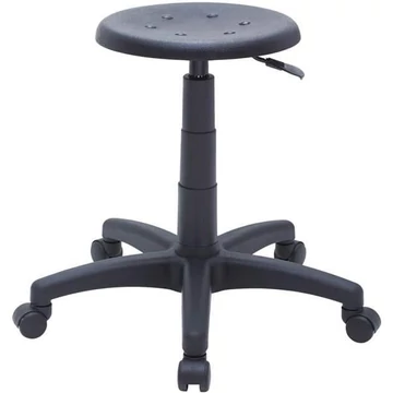 POLO munkaszék görgőkkel, PU ülés, fekete.