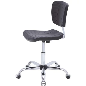 MODERN munkahelyi forgószék, alacsony, görgőkkel, fekete.