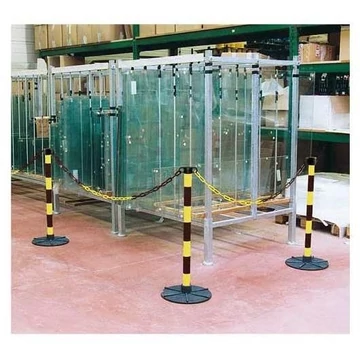 Műanyag láncoszlopok sárga / fekete színnel