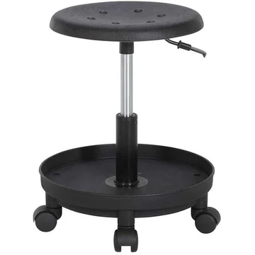 Munkahelyi álláskönnyítő POO TOOL szerszámtálcával, fekete ülés