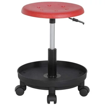 Munkahelyi álláskönnyítő POO TOOL szerszámtálcával, piros ülés