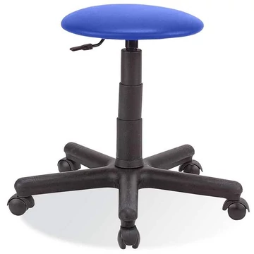 GOLIAT munkaszék görgőkkel, szövetborítással, kék.