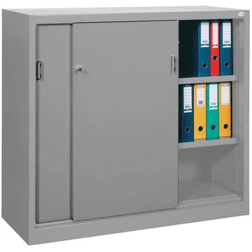 Tolóajtós acélszekrény, ma x sz x mé: 1040 x 1200 x 435 mm, színe világos szürke RAL 7035