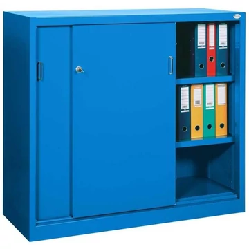 Tolóajtós acélszekrény, ma x sz x mé: 1040 x 1200 x 435 mm, színe világoskék RAL 5012