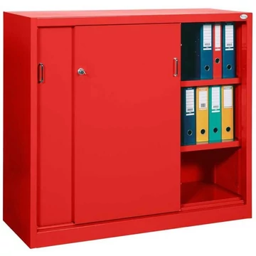 Tolóajtós acélszekrény, ma x sz x mé: 1040 x 1000 x 435 mm, szín: vörös RAL 3020