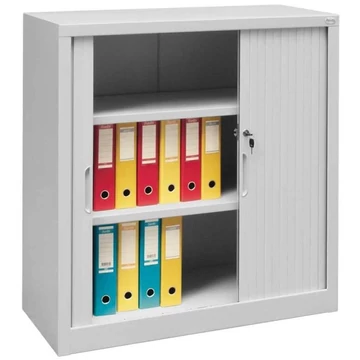 Redőnyös szekrény, ma x sz x mé: 1040x1000x435 mm, ház színe szürke RAL7035, redőny szürke