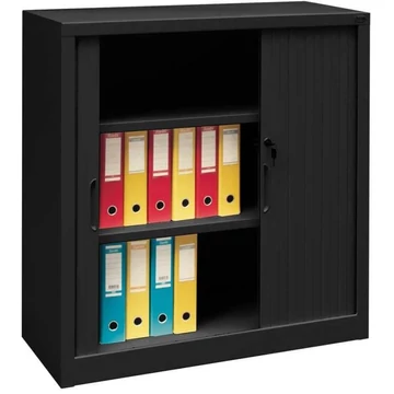 Redőnyös szekrény, ma x sz x mé: 1040x1000x435 mm, ház színe fekete RAL9005, redőny fekete