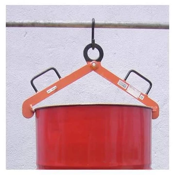 Függőleges ollós hordófogó álló hordókhoz peremmel, teherbírás 300 kg