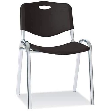 ISO műanyag szék, szín: fekete, krómozott acélcső váz