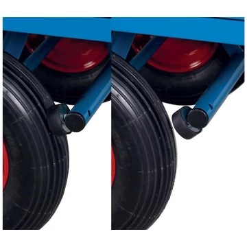 VARIOfit kézi kocsi 4 oldalfallal (rétegelt lemez), 2000 x 1000 mm, teherbírás 1250 kg, tömör gumiabroncsok