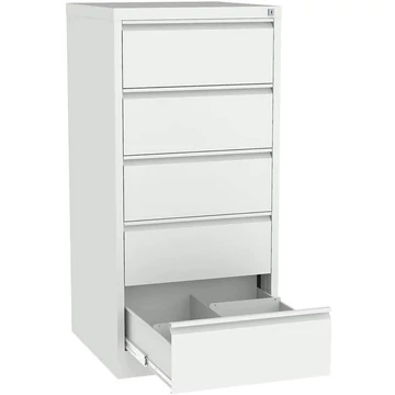 Irattartó szekrény B5 függőmappákhoz, 5 fiók, 2 kétsoros, ma x sz x mé: 1285x610x630 mm, szín szürke RAL7035