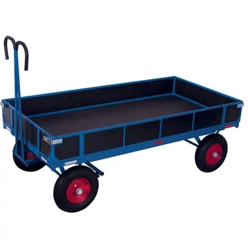 VARIOfit kézi kocsi 4 oldalfallal (rétegelt lemez), 1200 x 800 mm, teherbírása 1000 kg