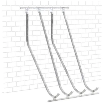 Kerékpár állvány ferde tároláshoz, 4 parkolóhely, falra szereléshez