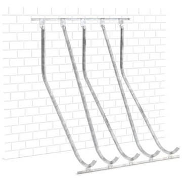 Kerékpár állvány ferde tároláshoz, 5 parkolóhely, falra szereléshez