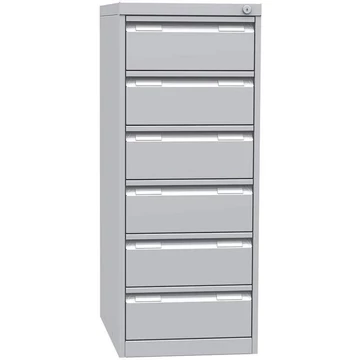 Függőmappás szekrény ECONOMY, A6 formátum, hat kétsávos fiók, ma x sz x mé: 1012x405x623 mm, világosszürke RAL7035