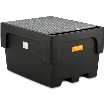 PE gyűjtő tálca IBC-hez, horganyzott rácsokkal, 1100 l