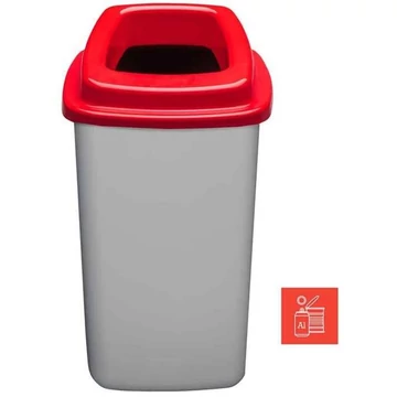 SORT szemeteskuka, 45 l űrtartalmú, szürke színű, fedélpiros