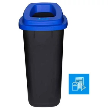 SORT szemeteskuka, 90 l űrtartalmú, fekete színű, fedélkék