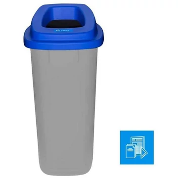 SORT szemeteskuka, 90 l űrtartalmú, szürke színű, fedélkék
