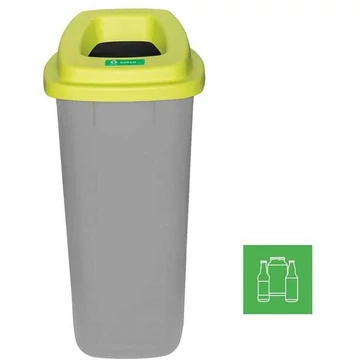 SORT szemeteskuka, műanyagból, 90 l térfogatú, szürke színű, fedélzöld