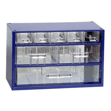 Fiókos tároló 306 x 155 x 194 mm, kék színű, 8 fiók