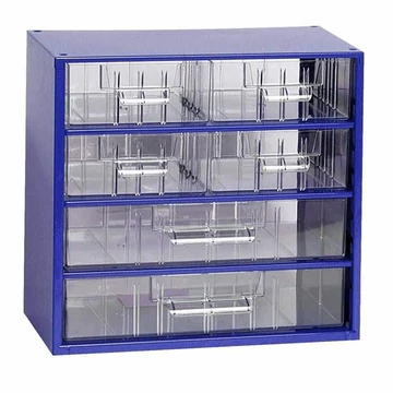 Fiókos tároló 306 x 155 x 282 mm, kék színű, 6 fiók