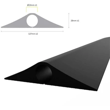 Kábelhíd, hossza 3 m, kábelpersely 23 mm, fekete