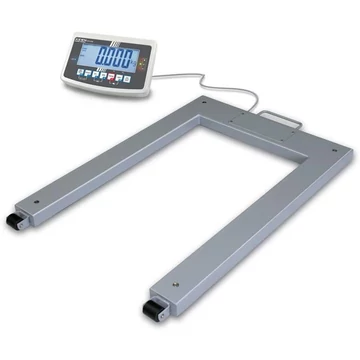 Raklapmérleg, festett acél, súlyozási tartomány max. 4-600 kg, olvashatóság 200 g