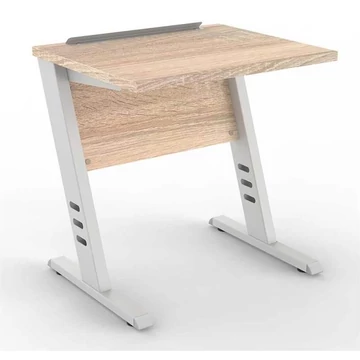 Iskolapad, ma x sz x mé: 720x700x580 mm, világosszürke keret RAL7035 / munkafelület világos tölgy