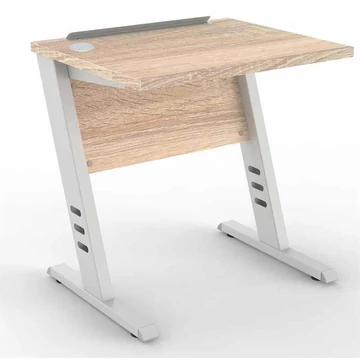 Iskolapad, ma x sz x mé: 760x800x700 mm, váz világosszürke RAL7035 / munkafelület világos tölgy