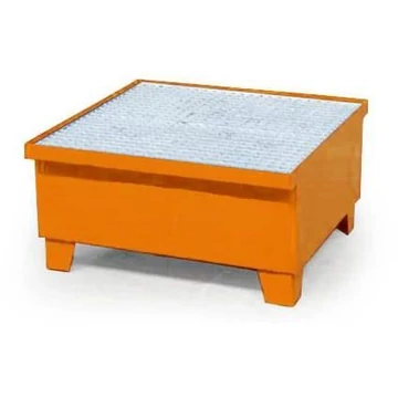 Gyűjtőtálca, festett acél, rácsos, 780 x 780 mm, narancssárga RAL2000