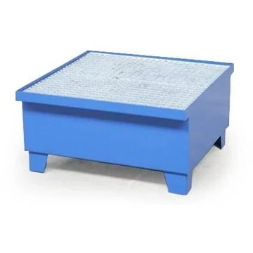 Gyűjtőtálca, festett acél, rácsos, 780 x 780 mm, kék RAL5010