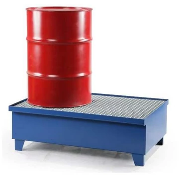 Gyűjtőtálca, festett acél, rácsos, 1200 x 810 mm, kék RAL5010.