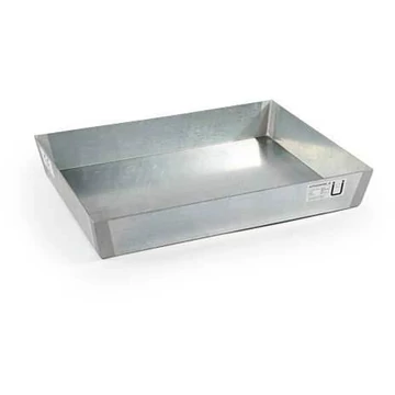 Acél kisméretű konténeres raklapos tálca jóváhagyással, horganyzott, rács nélkül, 20l, 600x400 mm gyűjtőtérfogattal