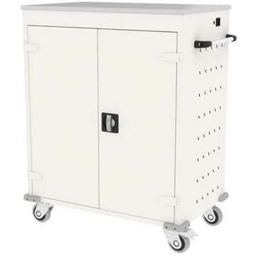 Szekrény noteszgépekhez, töltéssel, 16 rekesz, szélesség x mélység x magasság: 920x500x1060 mm, ház fehér RAL9010 / ajtó színe fehér RAL9010