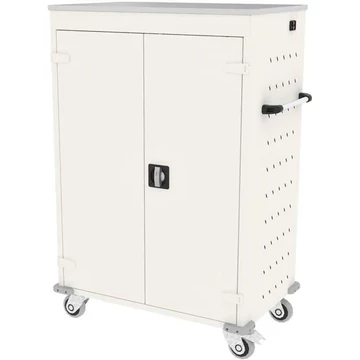 Szekrény noteszgépekhez, töltéssel, 20 rekesz, szélesség x mélység x magasság: 920x500x1250 mm, ház fehér RAL9010 / ajtó színe fehér RAL9010