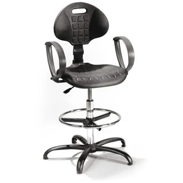 PRO STANDARD munkahelyi forgószék karfákkal, magas, csúszótalpakkal és lábtartó gyűrűvel.