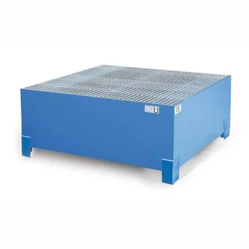 Acélteknő rácsos IBC konténerekhez, jóváhagyással, térfogata 1100 l, ma x sz x mé: 1460x1460x620 mm