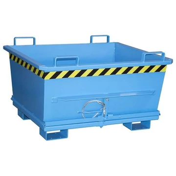 Kúpos tartály alsó ürítéssel, térfogat 500 l, teherbírás 1000 kg, ma x sz x mé: 1040x1200x715 mm, kék színű RAL5012