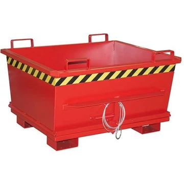 Kúpos tartály alsó ürítéssel, térfogat 500 l, teherbírás 1000 kg, ma x sz x mé: 1040x1200x715 mm, piros szín RAL3000