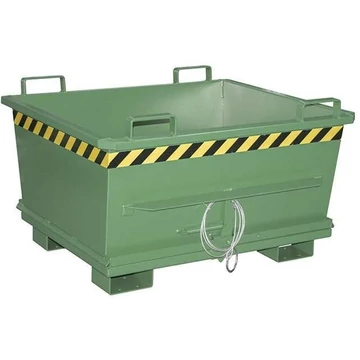 Kúpos tartály alsó ürítéssel, térfogat 500 l, teherbírás 1000 kg, ma x sz x mé: 1040x1200x715 mm, zöld színű RAL6011