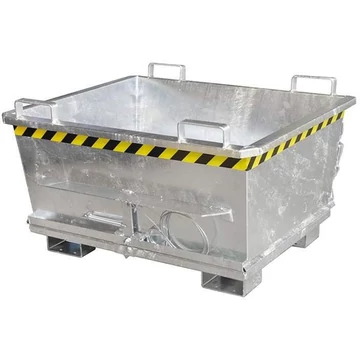 Kúpos tartály alsó ürítéssel, térfogat 500 l, teherbírás 1000 kg, ma x sz x mé: 1040x1200x715 mm, tűzihorganyzott