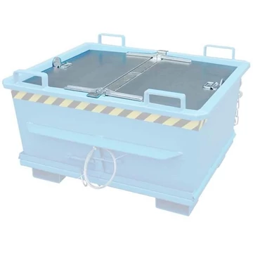 Horganyzott fedél kúpos tárolóhoz, mindkét oldalon nyitható