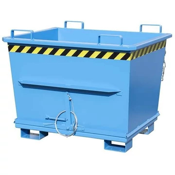 Kúpos tartály alsó ürítéssel, térfogat 700 l, teherbírás 1500 kg, ma x sz x mé: 1040x1200x970 mm, kék színű RAL5012