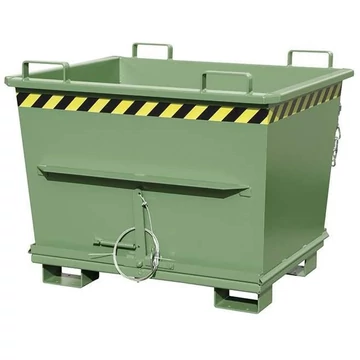 Kúpos tartály alsó ürítéssel, térfogat 700 l, teherbírás 1500 kg, ma x sz x mé: 1040x1200x970 mm, zöld színű RAL6011