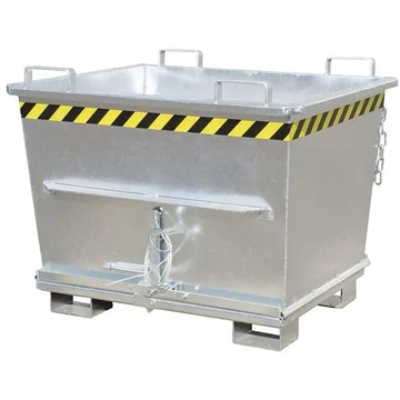 Kúpos tartály alsó ürítéssel, térfogat 700 l, teherbírás 1500 kg, ma x sz x mé: 1040x1200x970 mm, tűzihorganyzott