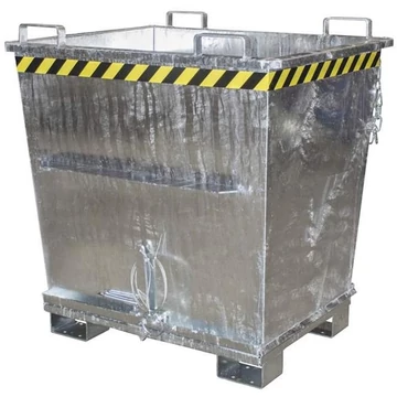 Kúpos tartály alsó ürítéssel, térfogat 1000 l, teherbírás 2000 kg, ma x sz x mé: 1040x1200x1270 mm, tűzihorganyzott