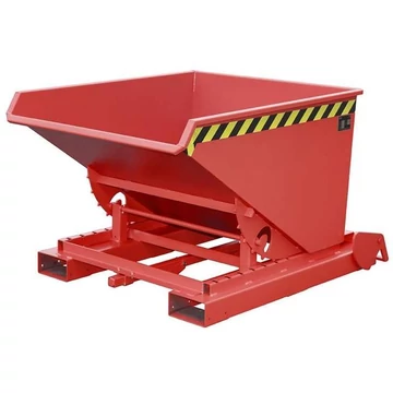 Automata billenő tartály, térfogat 600 l, teherbírás 1000 kg, ma x sz x mé: 1485x1095x865 mm, piros szín RAL3000