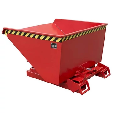 Automatikus billenő tartály, térfogat 900 l, teherbírás 1000 kg, ma x sz x mé: 1485x1570x865 mm, piros szín RAL3000